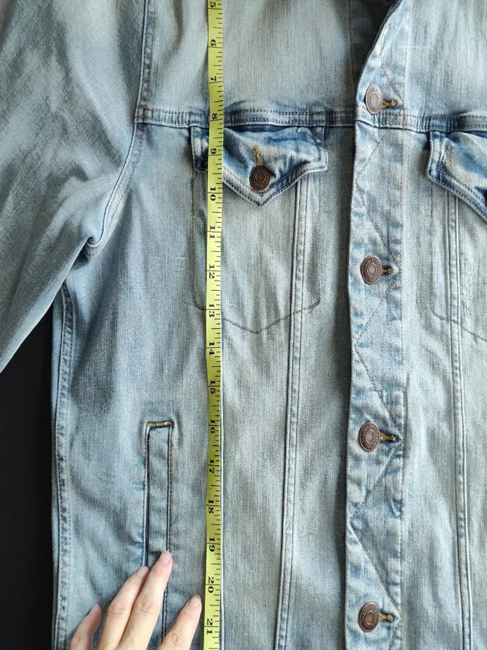 Aeropostale Men's Denim Jean Trucker Jacket Light Wash Size Large L Button Front